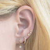 Diamond Star Hoop Earrings