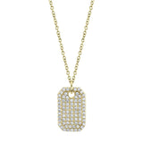 Diamond Dog Tag Necklace 0.90 ct.