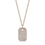 Diamond Dog Tag Necklace 0.90 ct.