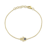 Diamond Hamsa & Sapphire Bracelet