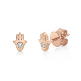 Diamond Hamsa Stud Earrings