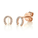 Horseshoe Diamond Stud Earrings