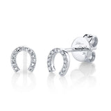 Horseshoe Diamond Stud Earrings