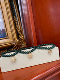 18K Yellow Gold Initial Heart Charm Jade Bracelet