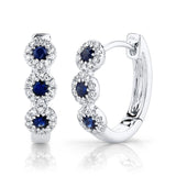 Katie Diamond and Blue Sapphire Huggie Earrings
