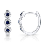 Katie Diamond and Blue Sapphire Huggie Earrings