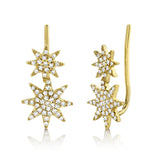 Sasha Diamond Pave Star Crawler Earrings