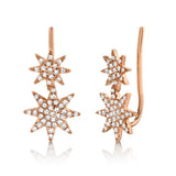Sasha Diamond Pave Star Crawler Earrings