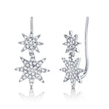 Sasha Diamond Pave Star Crawler Earrings