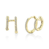 Shauna Diamond Double Huggie Earrings