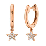Diamond Star Hoop Earrings