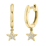 Diamond Star Hoop Earrings