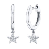 Diamond Star Hoop Earrings