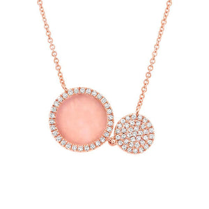 Dolly Diamond and Pink Opal Necklace