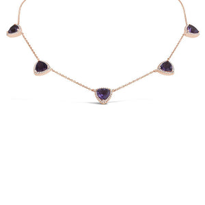 Trina Diamond and Amethyst Rose Gold Necklace