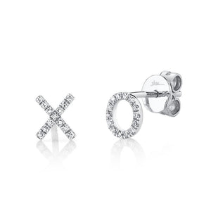 X-O Diamond Stud Earrings
