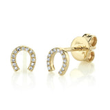 Horseshoe Diamond Stud Earrings