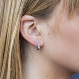 Katie Diamond and Blue Sapphire Huggie Earrings