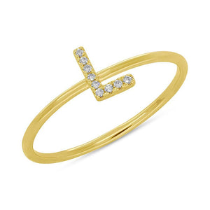 L Initial Diamond Ring