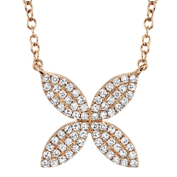 Lila Diamond Flower Necklace